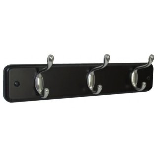 Perchero de Madera Oscura con 3 Perchas Dobles BEST VALUE