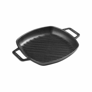 Plancha de hierro curado cuadrada doble asa grill 25 × 25 cm Victoria 33699