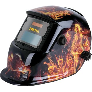 Careta Máscara Soldar Pretul Diseño Fuego