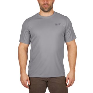 Remera Manga Corta WORKSKIN Gris Talle L Milwaukee 414G-L