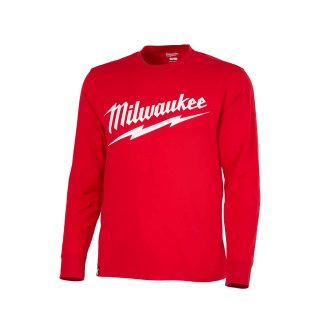 Remera Manga Larga Roja con Logo Talle M Milwaukee 608RM