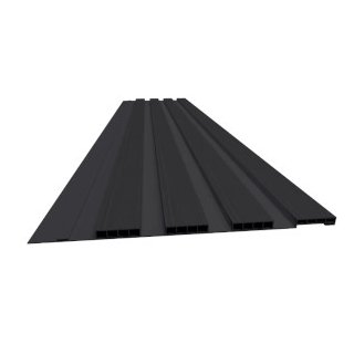 Tablilla PVC Ripado Negro 3 m