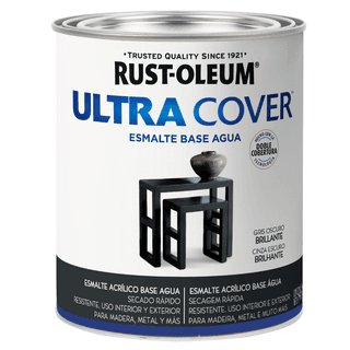 Esmalte Al Agua Gris Oscuro Brillante Ultra Cover Rust Oleum 946ml