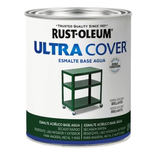 Esmalte Al Agua Verde Oscuro Brillante Ultra Cover Rust Oleum 946ml