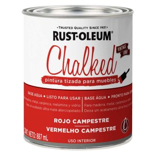 Pintura Tizada Rojo Campestre Chalked Interior Rust Oleum 887ml