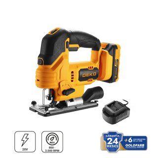 Sierra Caladora 20V con Batería 2 Ah y Cargador Deko DKJS20Q1Y-S2