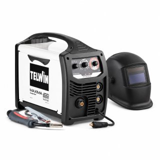 Soldadora Inverter MIG MMA TIG 170 A Sinérgica Telwin Maxima 200 Synergic con Careta Fotosensible
