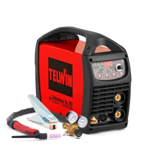 Soldadora Inverter TIG MMA 180 A AC/DC Telwin Technology TIG 182 con accesorios TIG