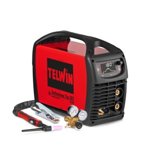 Soldadora Inverter TIG MMA 180 A AC/DC Telwin Technology TIG 202 con accesorios TIG