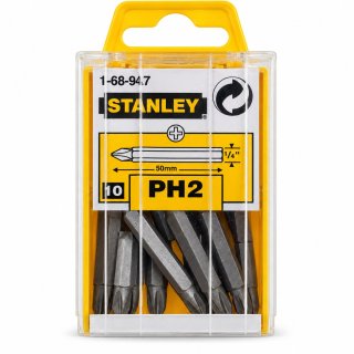 Puntas Atornillador Phillips PH2 50mm Stanley Estuche x 10