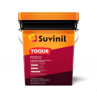 Pintura Suvinil Toque Mate Blanco Nieve, interior y exterior, 18 L