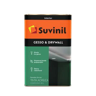 Pintura acrílica Suvinil blanca para yeso, interior y exterior, 18 L