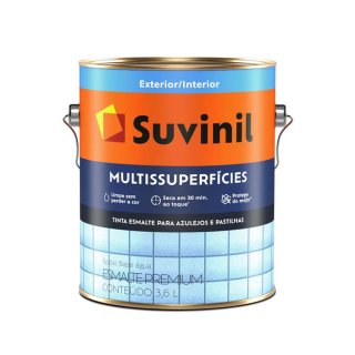 Esmalte epoxi acrílico Suvinil blanco para baños y cocinas, base agua, interior y exterior, 3,6 L
