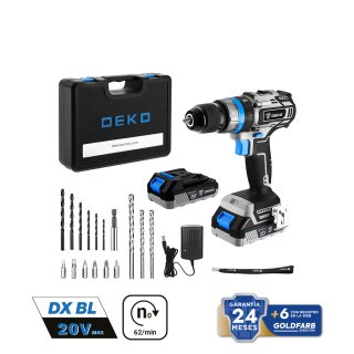 Taladro Percutor 13 mm 62 Nm 20V Brushless con 2 Baterías y Cargador Deko DKBL20ID02-S3