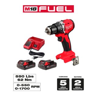 Taladro Percutor 18V Brushless HD con 2 Baterías y Cargador Milwaukee 3602-259CT