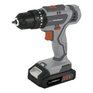 Taladro Percutor a Batería 20 V 13 mm 40 N·m con Batería 1,5 Ah y Cargador Gladiator TPG613/1/20C1