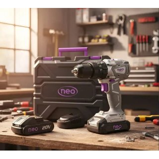 Taladro Percutor a Batería 20 V 13 mm Brushless 70 N·m con 2 Baterías 2 Ah y Cargador en Valija Neo TP1070/20K2