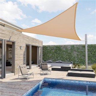 Toldo vela triangular beige 3,6x3,6x3,6 filtro UV