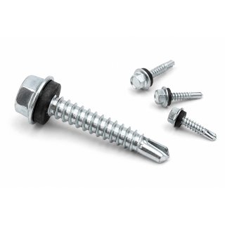 Tornillo Autoperforante Punta Mecha 12 x 1 1/2" con Arandela