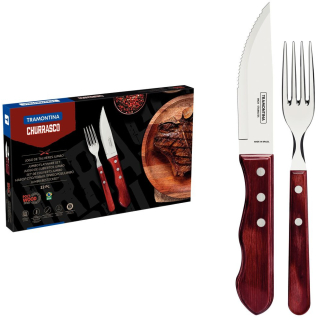 Juego 12 Cubiertos Polywood Rojo Tramontina 21199/796 