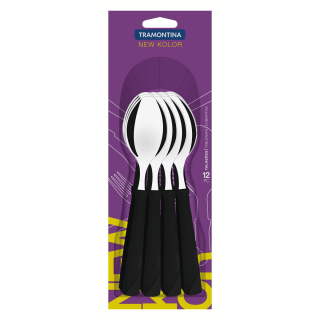 Juego 12 Cucharas De Mesa Tramontina New Kolor Negro 23163/900