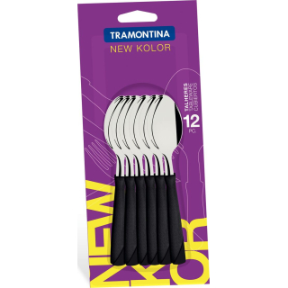 Juego 12 Cucharas De Té Tramontina New Kolor Negro 23167/900