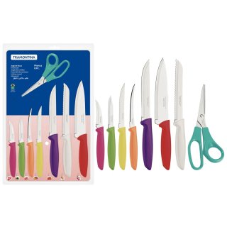 Juego Cuchillos Tijera Cocina Tramontina Plenus 23498/917
