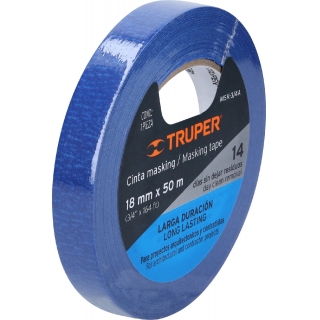 Cinta Enmascarar Azul Pintor 14 Días 3/4'' Truper x 6