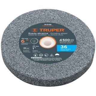 Rueda Recta Amolar 6'' Grano 36 Truper PIES-63436