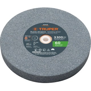 Rueda Recta Amolar 8'' Grano 60 Truper PIES-8160