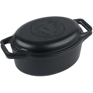 Olla Oval Hierro Curado 5,7lt Tapa Doble Uso Victoria 32692