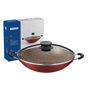 Wok con Tapa y Asas 32 cm Starflon Paris Rojo Tramontina 28545/732