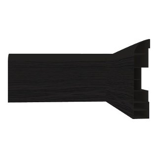 Zócalo PVC Curvo Negro Rústico 7 cm