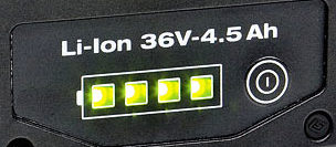El nivel de carga de la batería AP160 indicado por cuatro LEDS.